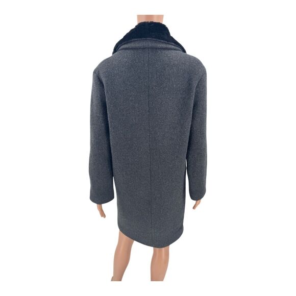 Zadig & Voltaire Coat Wool Gray Detachable Rabbit Fur Collar Size S - Picture 5 of 7